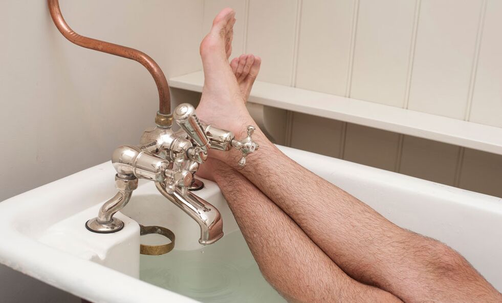A man takes bath with Soda