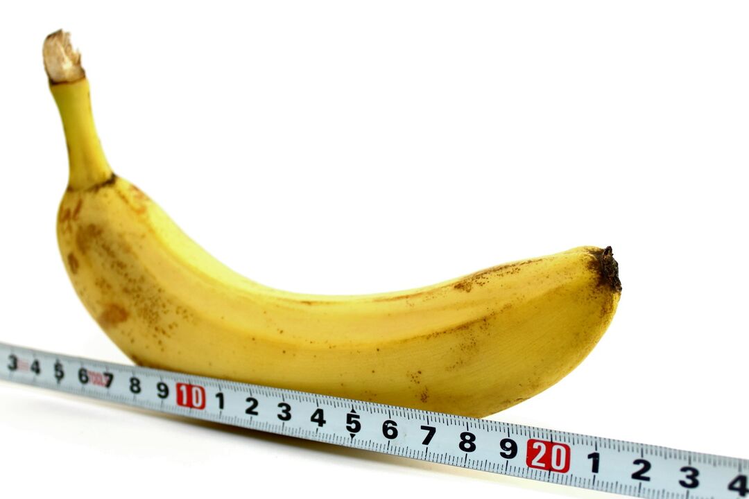 Penis size to a banana sample