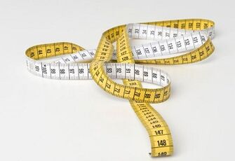 measuring tape for measuring the penis after magnification with soda